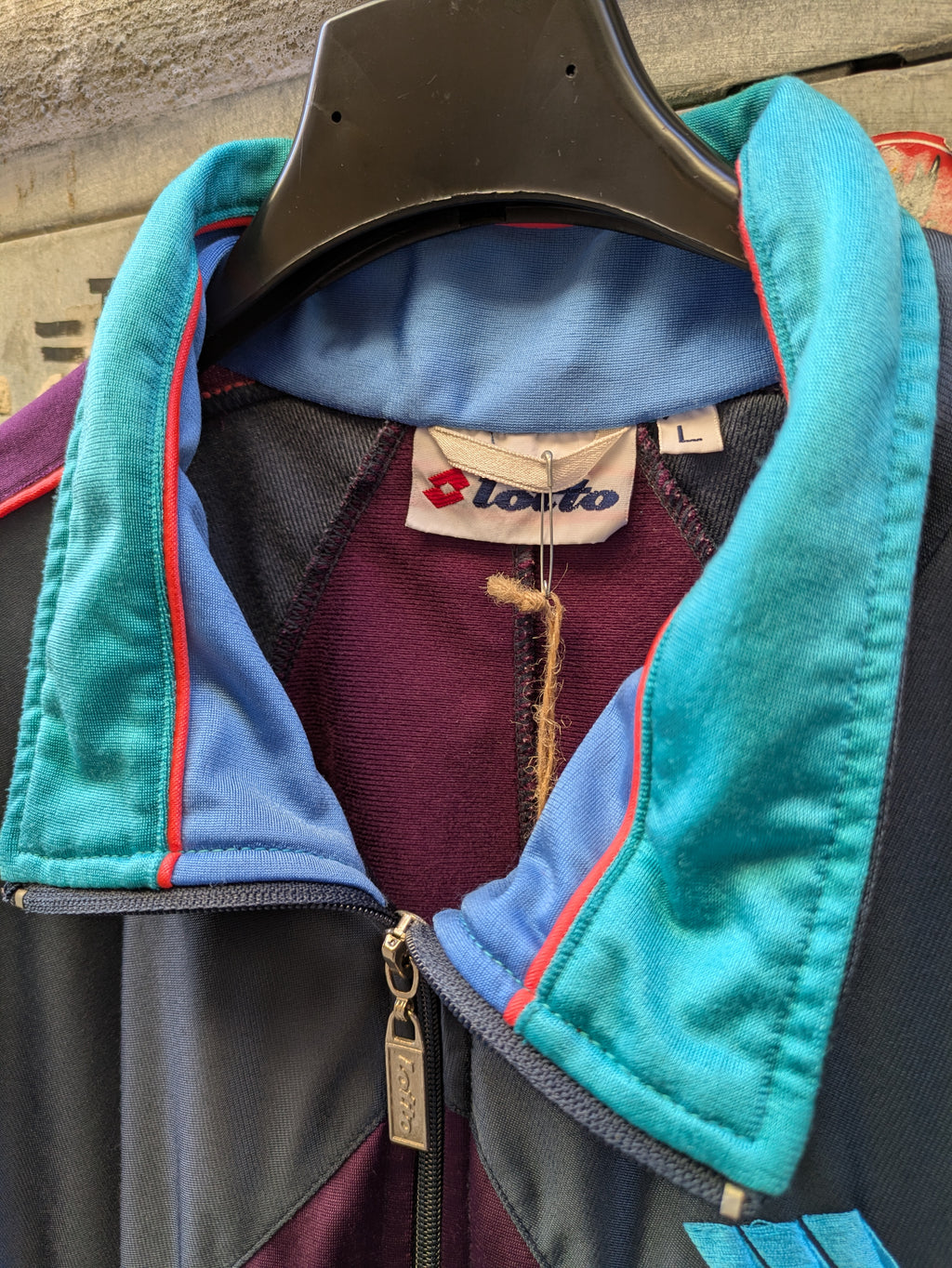 Felpa Vintage Zip Lotto 90s L