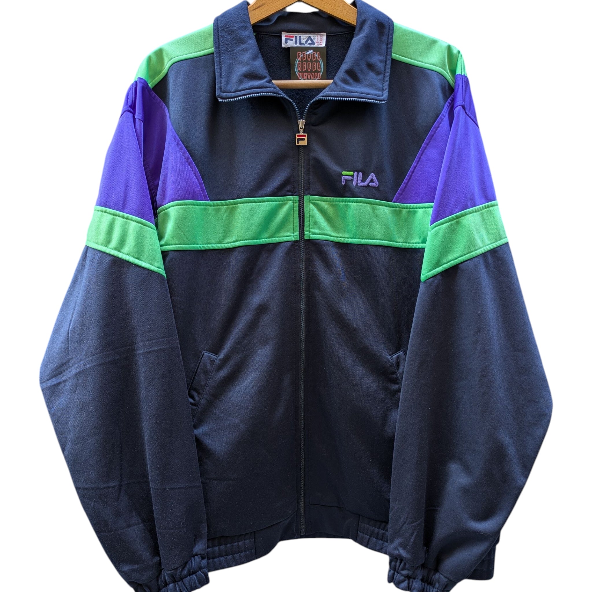 Felpa Zip FIla Vintage 90s XXL