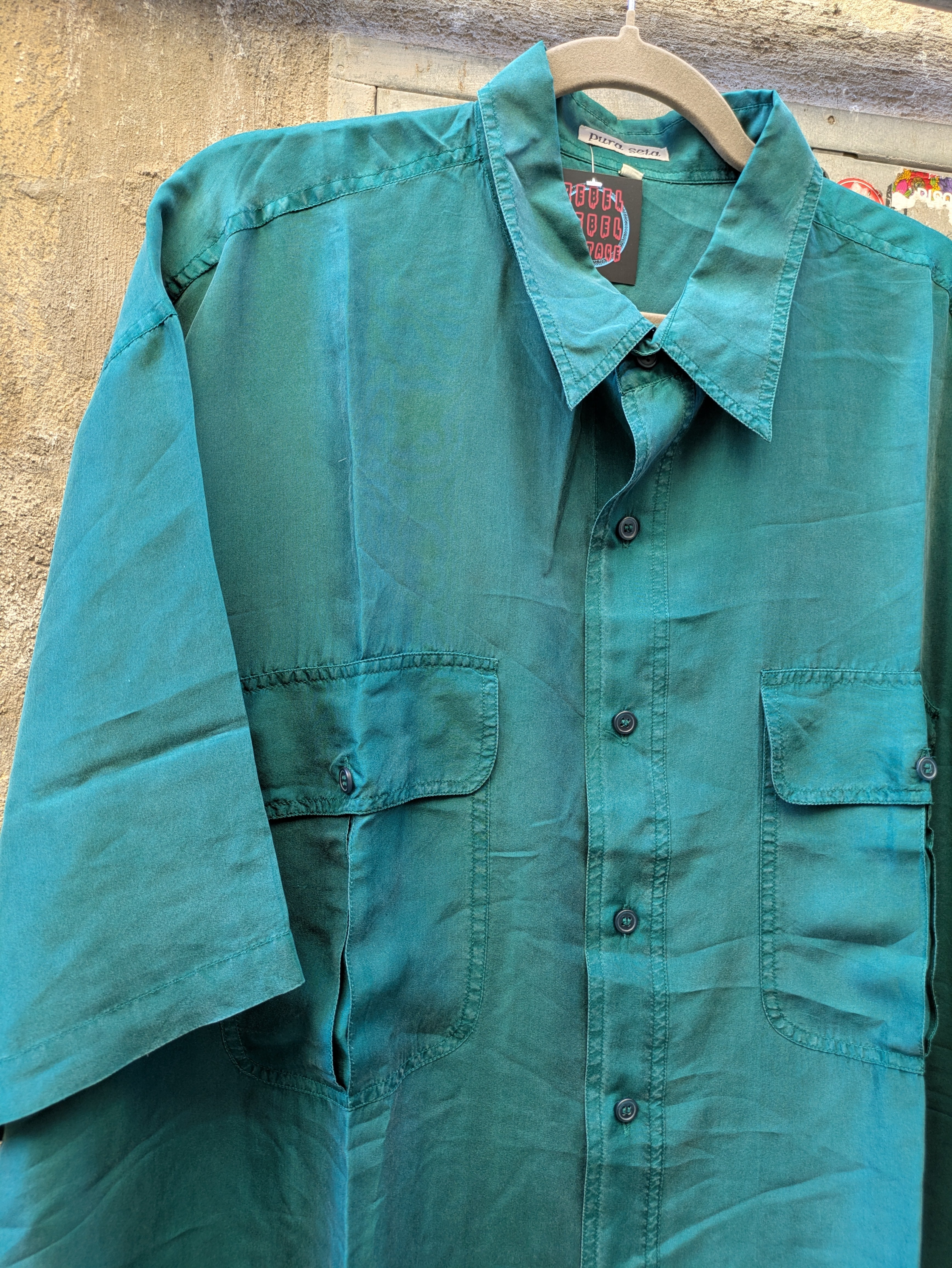 Camicia Vintage in seta 90s XL