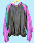 Trackjacket Vintage 80s con cappuccio XL